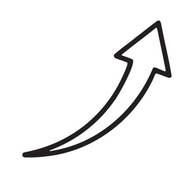 Keskin yukarı yükselen oku olan üstel büyüme sembolü