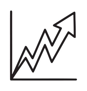 Veri için grafik ekseninde zikzak büyüme çizgisi