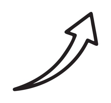 Pazarlama ve satış büyümesi için yukarı doğru eğimli ok