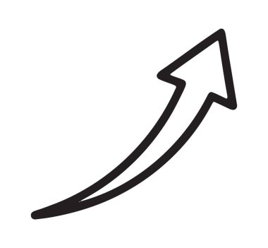 İş başarısı için yukarı bakan basit eğimli ok