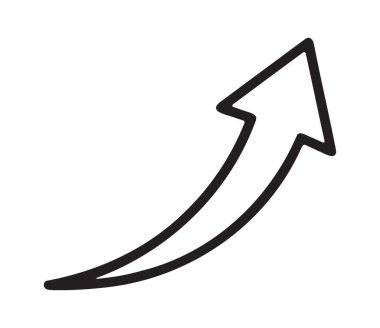 Pozitif büyüme eğilimlerini gösteren zarif yukarı eğimli ok