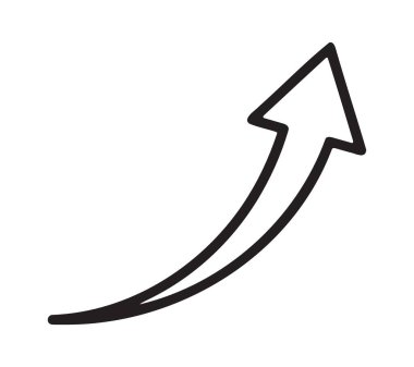 Kalın eğimli ok kurumsal vizyon için yukarı doğru eğilimli