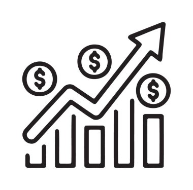 Dolarda yüzen madeni para sembolleriyle finansal büyüme tablosu