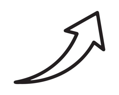 Genişleme eğilimini gösteren zarif eğimli ok