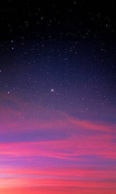 Yıldızlı gökyüzü ve mor gradyan gece telefon duvar kâğıdı, HD evren manzarası