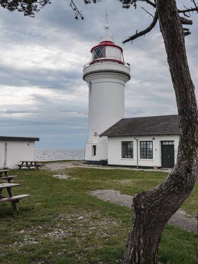 Sletterhage deniz feneri, Danimarka. Deniz feneri - Sletterhage fyr 1894 yılında inşa edildi ve bugün hala Danimarka 'da çalışıyor..