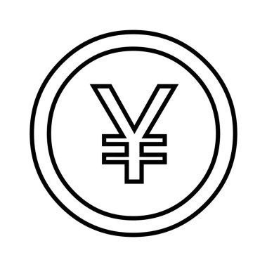 Asyalı Finans, Para ve Ekonomi için Minimalist Yen / Yuan Para Taslak Simgesi Simgesi