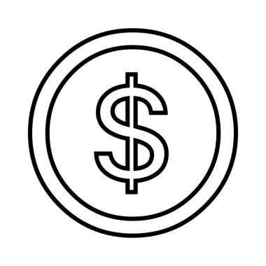 Minimalist Dolar Para Taslağı Finans, Para Birimi, Ekonomi ve E-Ticaret Simgesi Simgesi