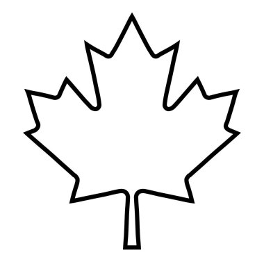Basit Akçaağaç Yaprağı Ana Hattı Simge Vektör Sembolü Kanada, Sonbahar ve Doğal elementleri temsil ediyor