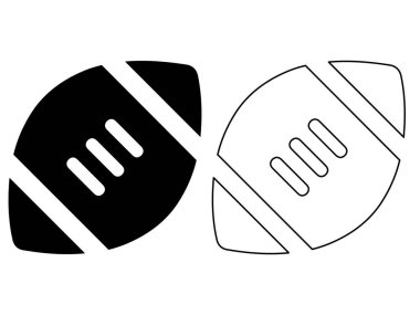 Silüet ve İnce Çizgili Sanat Ana Hattı Resmetme Ayarında Amerikan Futbol Topları Simgesi