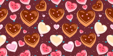 Tatlı Çikolata Kalpli Sevgililer Günü Şablonu Şekersiz Romantik Özgeçmişi