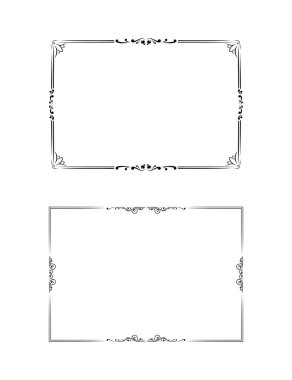 Dekoratif vintage çerçeveler ve kenarlıklar seti