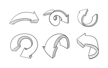 el çizilmiş 3d biçimli ok simgesi