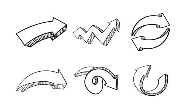 el çizilmiş 3d biçimli ok simgesi
