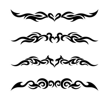 Düz dizayn kabile dövmesi sınır elementi