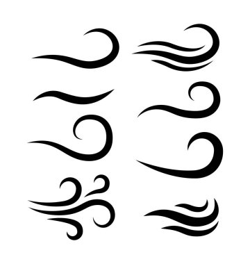 Beyaz arkaplanda farklı dalgalar dizisi