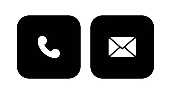 Telefon Çağrısı ve E- posta Kareleri Vektörü Ayarladı