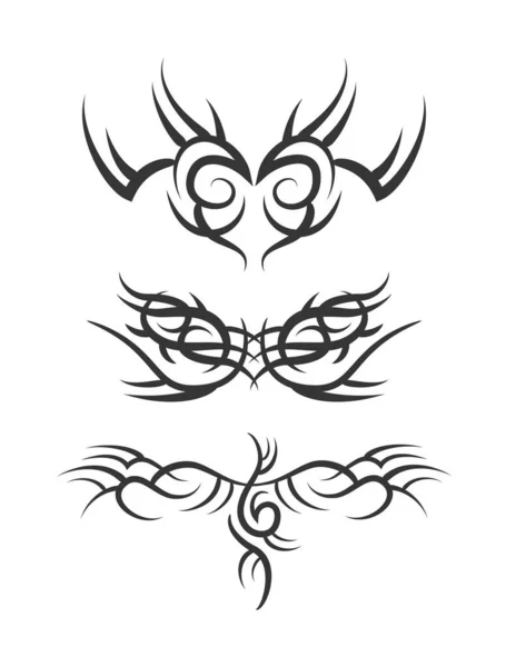 Tribal tattoos pack on black colour