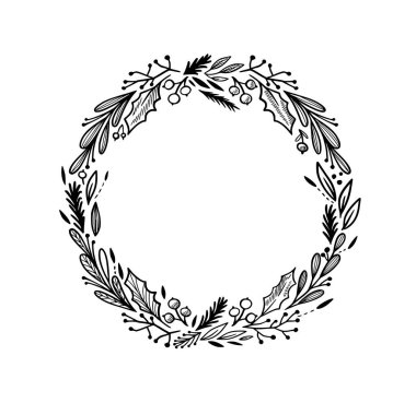 El çizimi Noel çerçeveleri ve sınırları