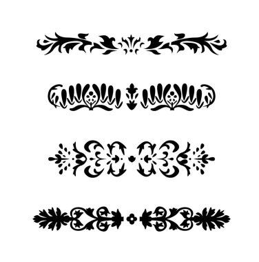 Vintage bölücüler siyah renge ayarlandı