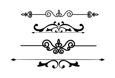 Klasik kenar kümesi süsleme köşe bölücüsü siyah renkte