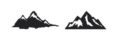 Siyah renkli kar vektörlü dağlar