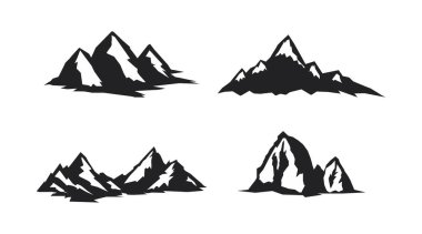 Siyah renkli kar vektörlü dağlar