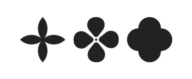 Siyah renkte çiçek vektörü