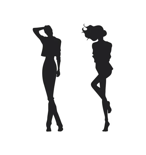 Güzel kadın siluetleri vektörü
