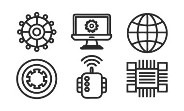 Teknoloji simgesi çizgisi sanat biçimi