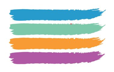 set renkli grunge fırça darbeleri