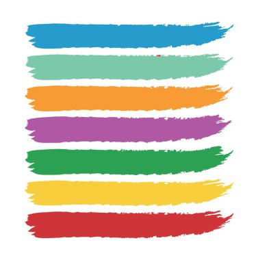 set renkli grunge fırça darbeleri