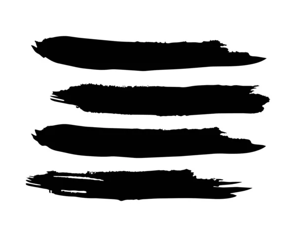 Bir dizi siyah grunge fırça darbeleri