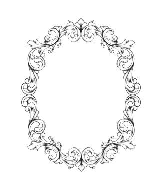 çerçeve barok klasik süs parşömeni oyma kenarlığı