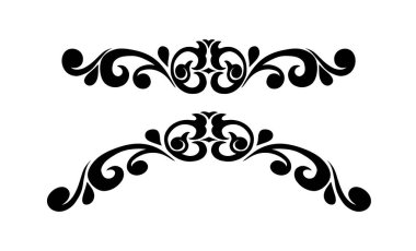 kollektif el çizimi kaligrafi süsü kenar köşeleri klasik vintage