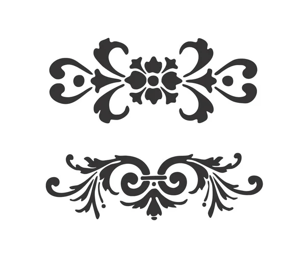 Siyah renk üzerine dekoratif süsler koleksiyonu