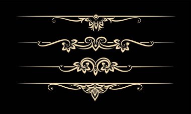 Hat tasarım elementleri, Tayland süsü ile sayfa ayırıcıları.