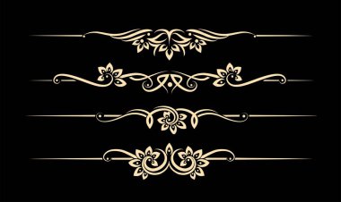 Hat tasarım elementleri, Tayland süsü ile sayfa ayırıcıları.