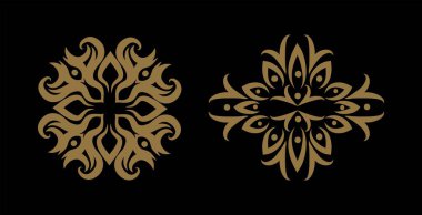 Thai ethnic decorative elements vector