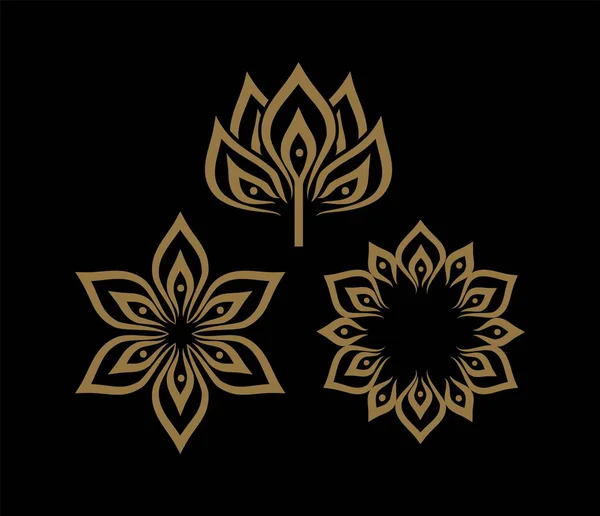Thai ethnic decorative elements vector
