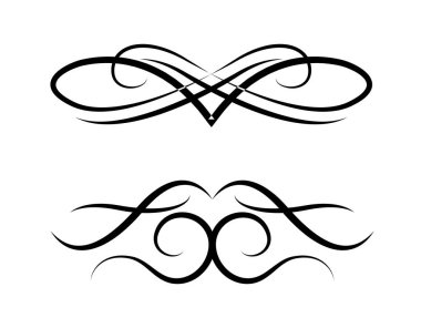 Siyah renge ayarlanmış kaligrafik süs