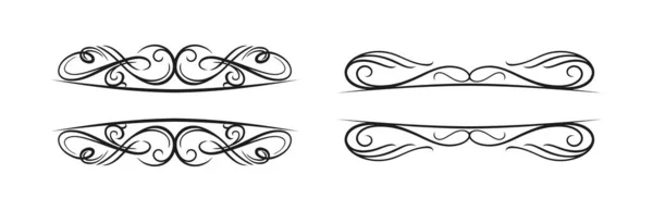 Beyaz arkaplanda izole edilmiş girdapların ve bölücülerin dekoratif ögelerinin koleksiyonu