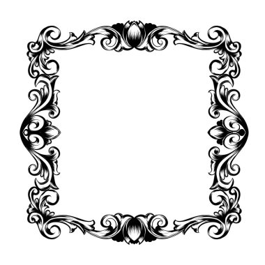 Çerçeve elementleri için oyulmuş klasik vintage süs tasarımı