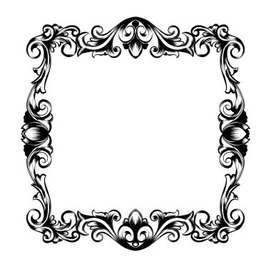 Çerçeve elementleri için oyulmuş klasik vintage süs tasarımı