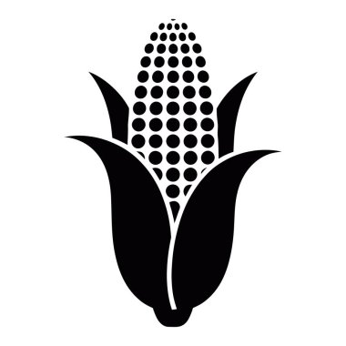 Kabuğu soyulmuş siyah beyaz mısır koçanı ikonu