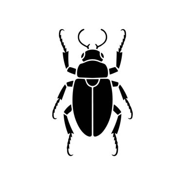 Böceğin silüet sanatı. Böcek, bacakları ve antenleri açıkça görülebilen tepeden tırnağa görüntülenir.