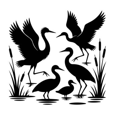 Ağaçkakanın ağaç gövdesini gagasıyla çekiçleyen bir ağaçkakanın siyah ve beyaz vektör çizimini gagalamanın vektör sanatı