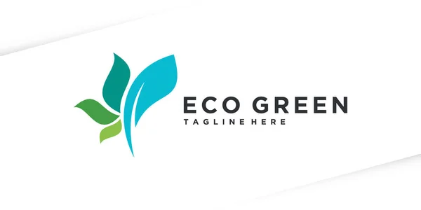 Çevre yeşil yaprak logosu tasarımı soyut