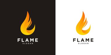 Ateş alevi logo vektör tasarımını düşürür