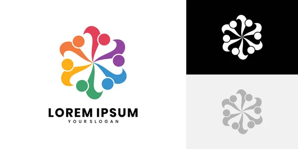 Soyut insan işbirliği logo vektörü